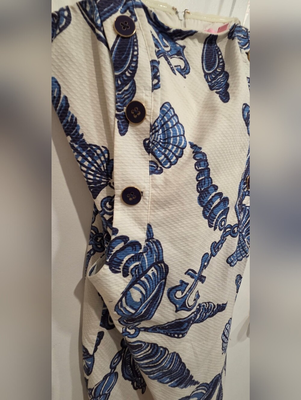 Lilly Pulitzer White Mini Skirt with Blue Shell Print - Picture 3 of 4